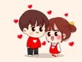 Laro Tulungan ang The Couple Slide puzzle  online