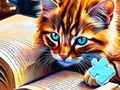 Laro Jigsaw Puzzle: Pagbabasa ng Pusa  online