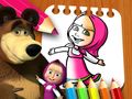 Laro Masha at ang Bear Coloring Book  online