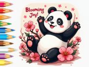Laro Pangkulay na Aklat: Little Panda Cherry Blossoms  online
