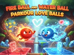 Laro Fire Ball and Water Ball: Parkour Love Balls online