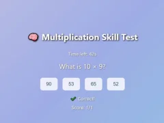 Laro Multiplication Skill Test online