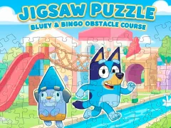 Laro Jigsaw Puzzle: Bluey & Bingo Obstacle Course online
