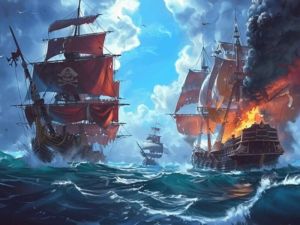 Laro Mga barko ng Pirate: Bumuo at lumaban online