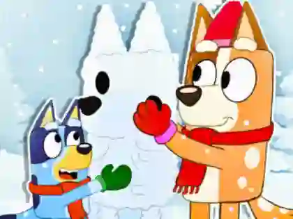 Laro Jigsaw Puzzle: Bluey Christmas Snowman online