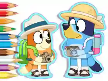 Laro Coloring Book: Bluey Camping online