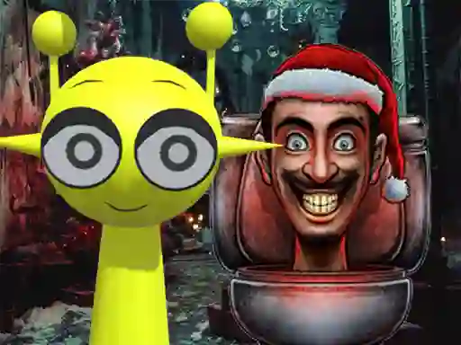 Laro Sprunki in Backrooms Christmas Skibidi online