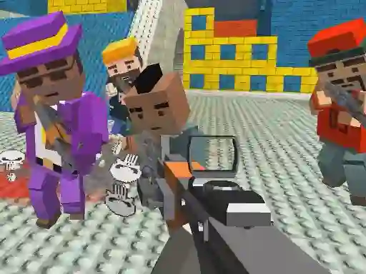 Laro GunGame shooting warfare: blocky gangster online