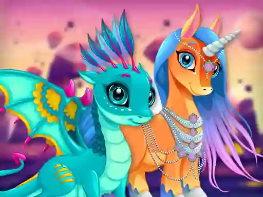 Laro Cute Unicorns And Dragons Puzzle online