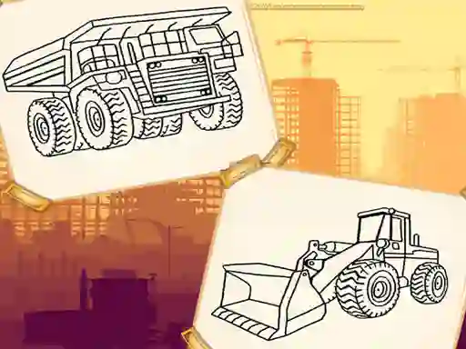 Laro Construction Trucks Coloring online