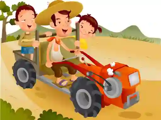Laro Cartoon Tractor Puzzle online
