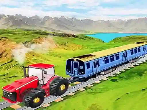 Laro Chained tractor towing train online