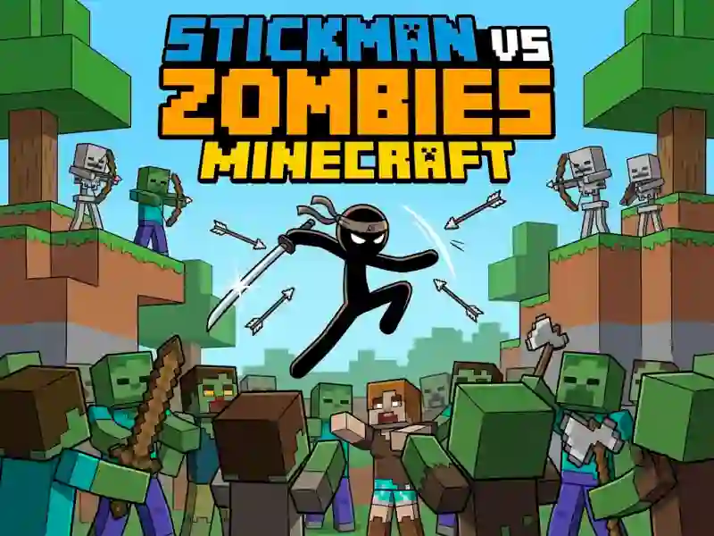 Laro Stickman vs Zombies Minecraft online