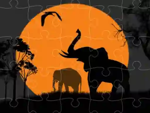 Laro Elephant Silhouette Jigsaw online