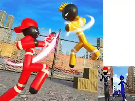Laro Stickman Police vs Gangsters Street Fight online