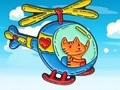 Laro Pangkulay na Aklat: Cat Driving Helicopter  online