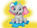 Laro Pangkulay na Aklat: Elephant Spraying Water  online