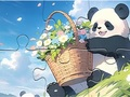 Laro Jigsaw Puzzle: Basket Flower Panda online