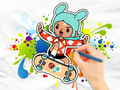Laro Pangkulay na Aklat: Toca Boca Skateboard  online