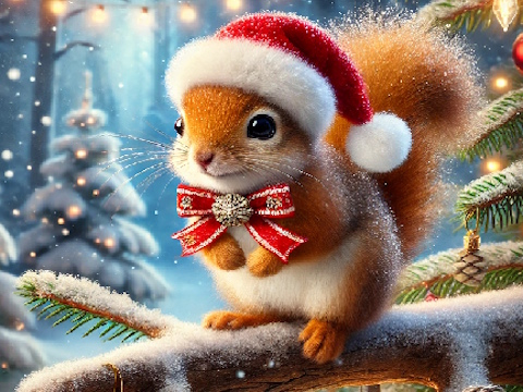 Laro Cute Christmas Animals Itinaas ng Jigsaw  online