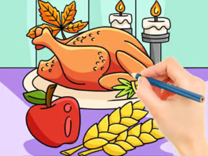 Laro Pangkulay na Aklat: Thanksgiving Turkey Meal  online