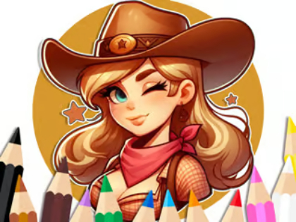 Laro Kulay ng libro: Cowgirl  online
