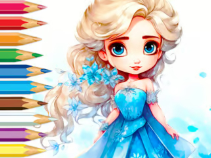 Laro Kulay ng libro: Frozen Princess  online