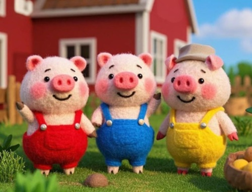 Laro Hanapin ang mga pagkakaiba: Ang 3 maliit na baboy  online