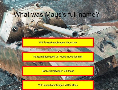 Laro Tank Quiz: Maus  online