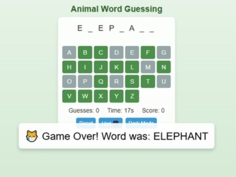 Laro Game ng Paghuhula ng Word ng Hayop  online