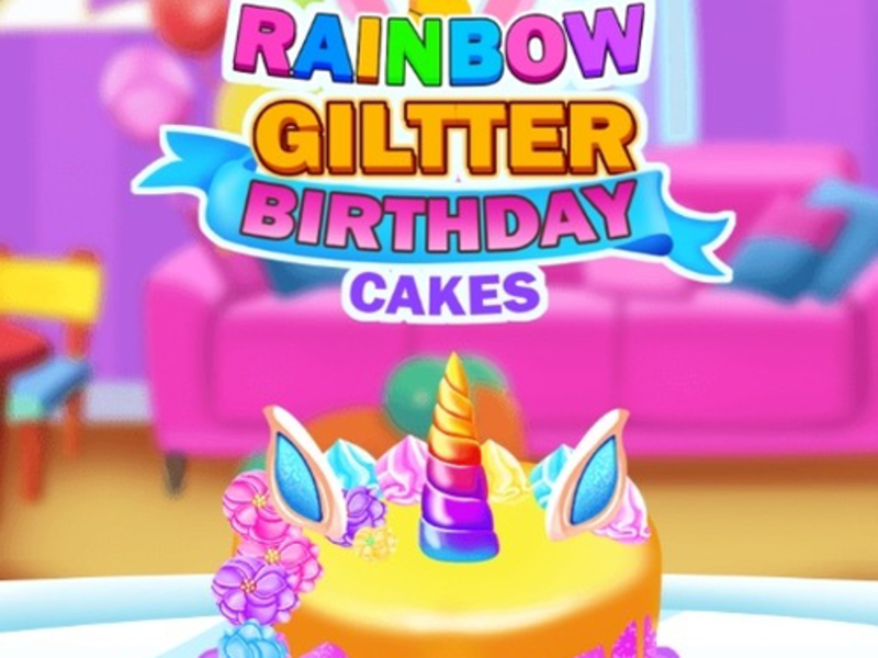 Laro Rainbow glitter birthday cake online